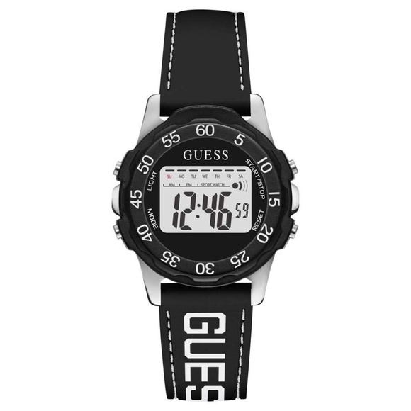 New GUESS Black/Silver/White Sporty UNISEX Watch - Picture 1 of 9